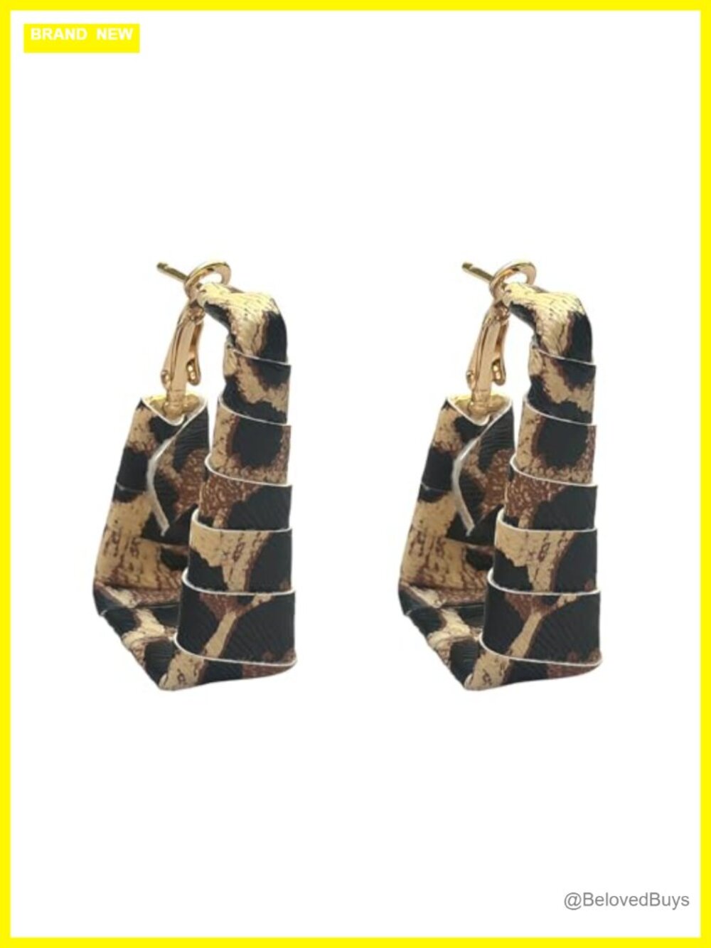 Chunky Faux Leather Dangle Earrings Boho Leopard Zebra Print Handmade Statement